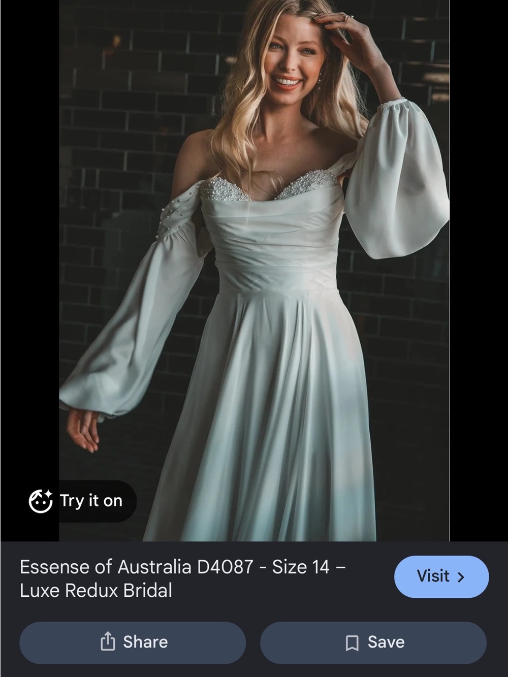 Classic White Bridal Gown - Elegant Flowing Wedding Dress